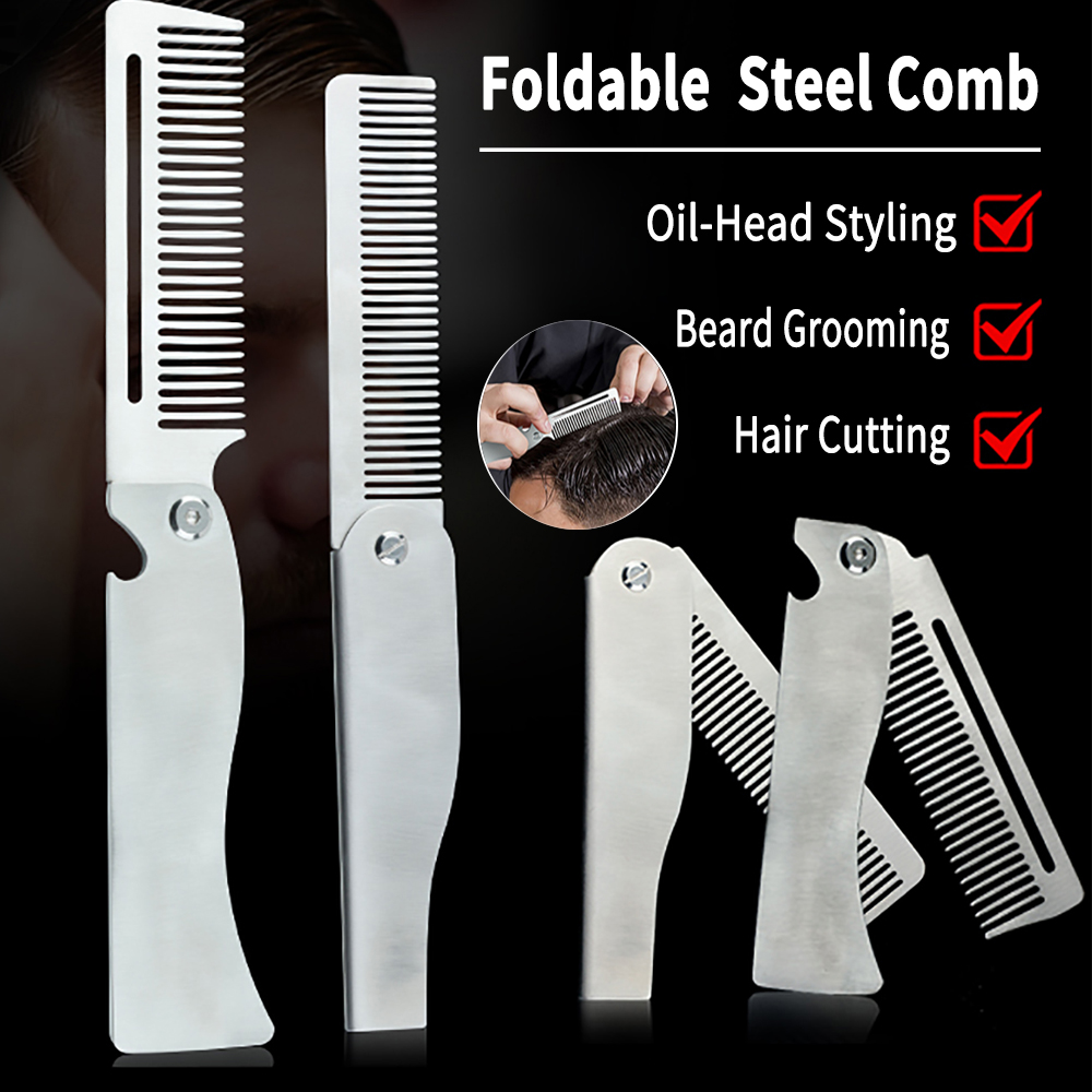 Men'S Beard Grooming - New Type 1/2PCS Portable Steel Combs